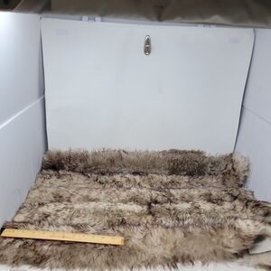 Cream to Brown HAIR On Sheepskin Shearling Fur leather strips Minimum 2 1/4"X28"